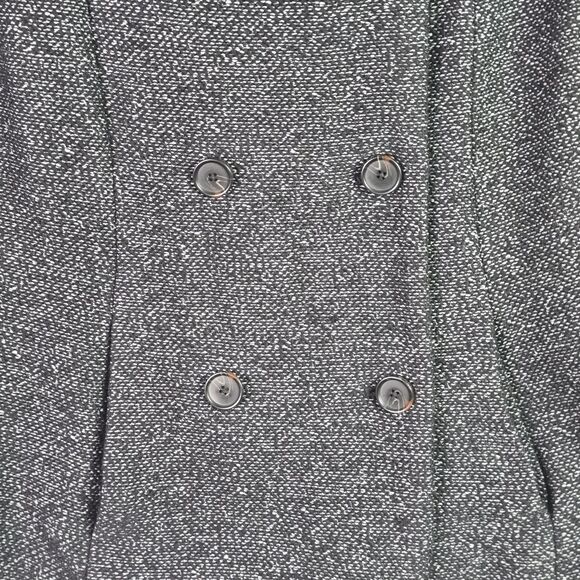 Loft Tweed Double Breasted Gray Crop Jacket Blazer Medium Trendy Structured - Picture 5 of 15